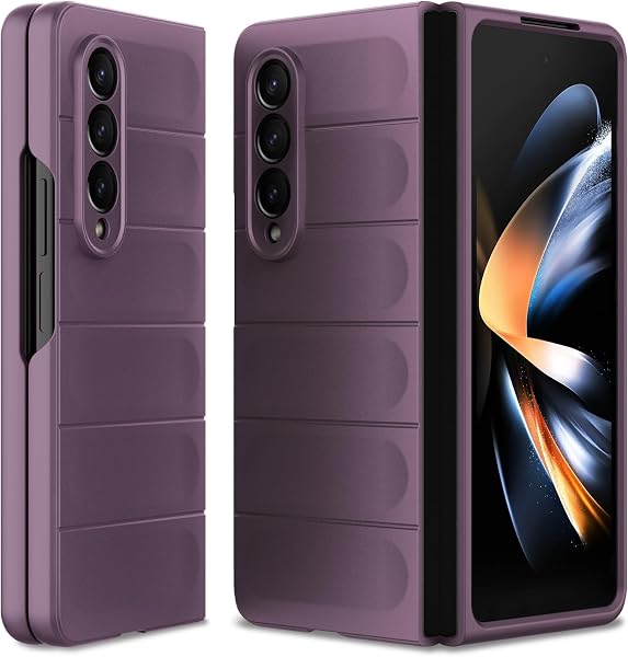 Case for Samsung Galaxy Z Fold 4, Hard PC Slim Fit Bumper Case, Anti-Scratch Shockproof Protective Phone Cover, Purple - 1