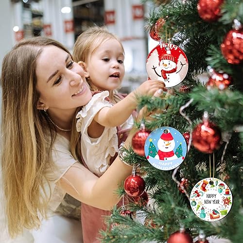 Miniatura 2 de Adornos de sublimación de 3 pulgadas, 50 piezas redondas en blanco de sublimación, adornos de Navidad para decoración de árbol de Navidad,