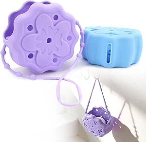 2 Pack Shower Steamer Tray, Hangable and Reusable Silicone Holder, Aromatherapy Diffuser Container, Purple and Blue