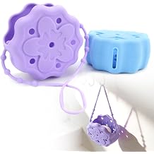 2 Packs Shower Steamer Tray, Silicone Soap Dish Holder, Hangable and Reusable Shower Steamer Holder/Hanger, Bath Bombs Shower Accessory, Aromatherapy Diffuser Containers, Purple and Blue