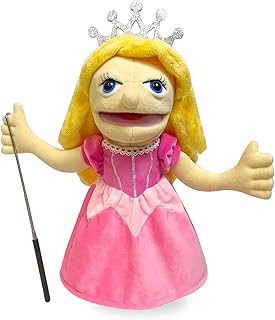 16" Puppets Entriloquist Puppet,Hand Puppets for Kids Plush Princess Puppe t for Adults with Removable Mouth Puppet for Kids Ages 4-8，Hand Puppet for Adults with Scalable Puppets Control Rod
