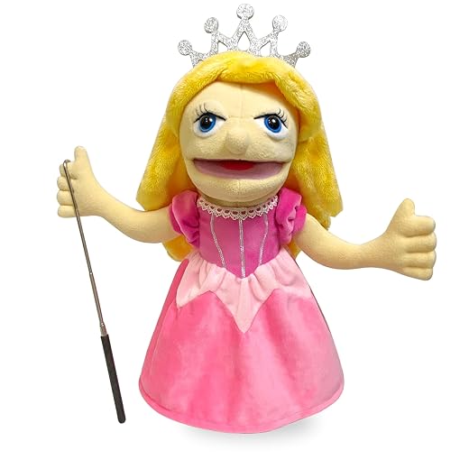 16" Puppets Entriloquist Puppet,Hand Puppets for Kids Plush Princess Puppe t for Adults with Removable Mouth Puppet for Kids Ages 4-8，Hand Puppet for Adults with Scalable Puppets Control Rod