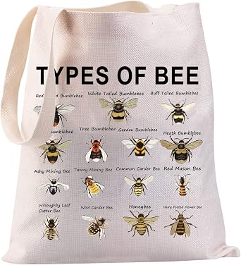 JYTAPP Bee Tote Bag Bee Lover Gifts Bee Knowledge Canvas Tote Bag Bumble Honey Bee Theme Shoulder Bag Beekeeper Gift