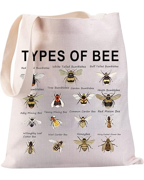 JYTAPP Bee Tote Bag Bee Lover Gifts Bee Knowledge Canvas Tote Bag Bumble Honey Bee Theme Shoulder Bag Beekeeper Gift