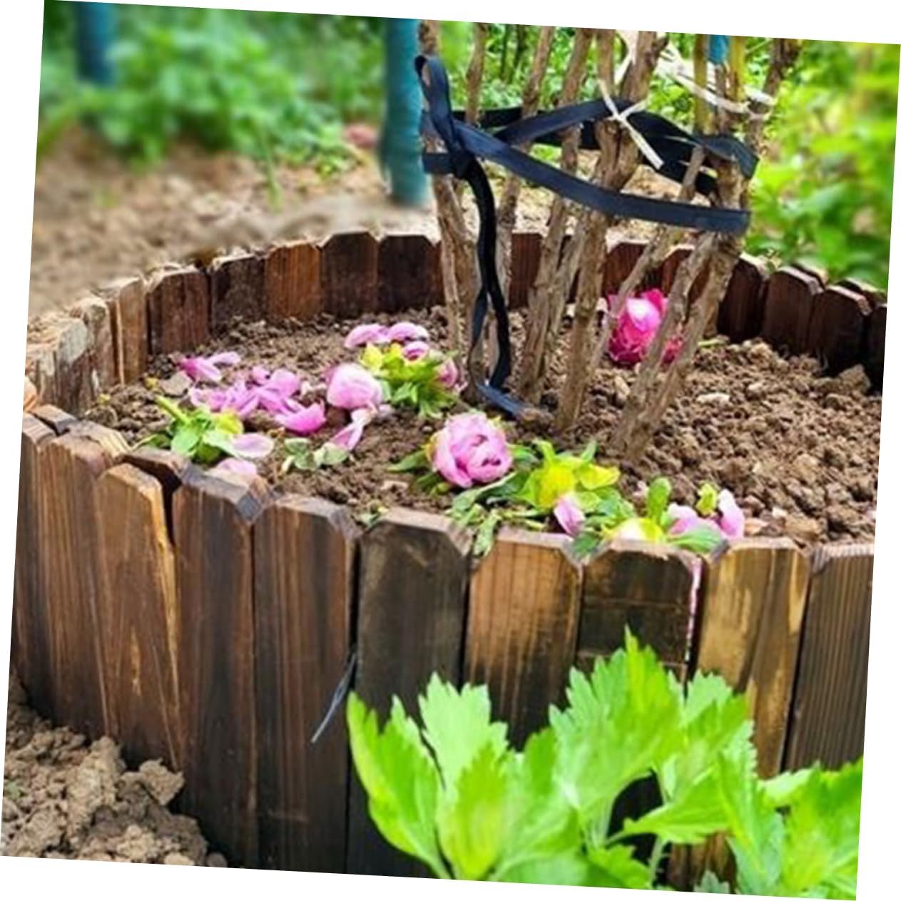 POPETPOP Garden Edging Fence Decor Flexible Decorative Border for Lawn Flower Beds Landscaping Material Height for Garden Division