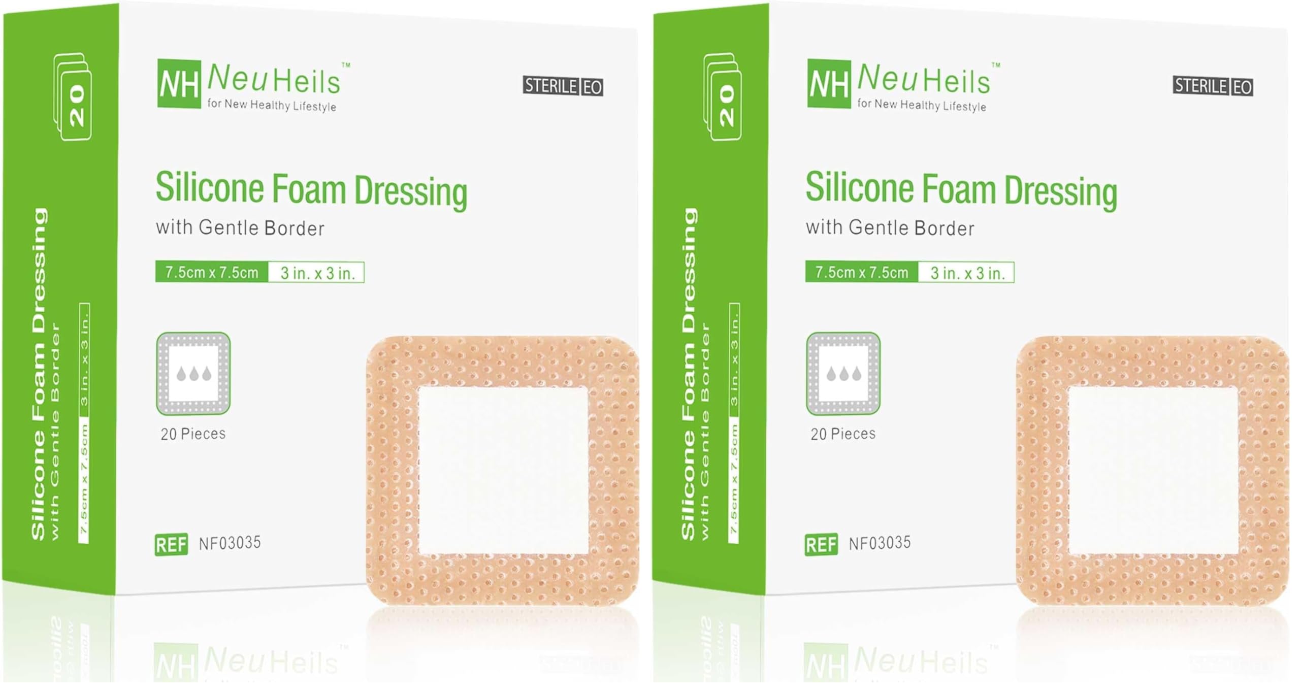 NeuHeils Border Lite Silicone Foam Dressing 2x5 Inch 20 Packs, Latex Free — Amazon image 12