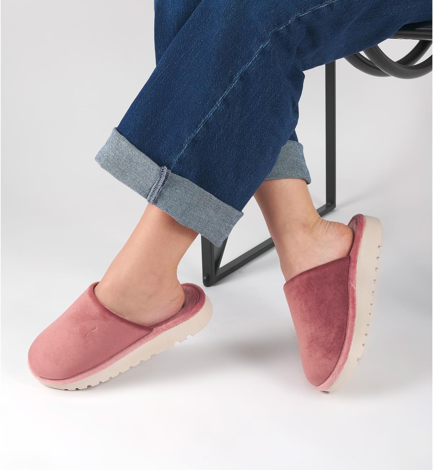 PERLETTI Women's Ultra Light Winter Slippers – Slippers with Raised Sole, 3 cm, House in Chenille Autumn Winter Warm Comfortable – Comfort Slipper with Anti-Shock Sole Non-Slip Girl image 3
