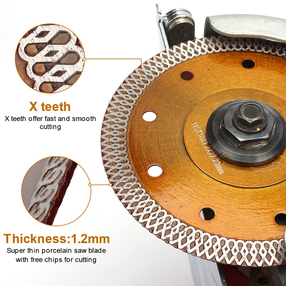 5Pcs/Lot 4.5" Super Thin Porcelain Tile Saw Blade Porcelain Diamond Blade Cutting for Granite Marlbe Tiles