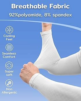 2 Paires Manchons De Bras UV - Protection Solaire, Rose, Unisexe, 36x10cm
