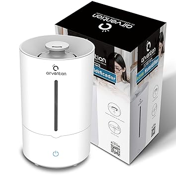 Airvention Humidifier for Bedroom, 4L / 1.06 Gal Top Fill Cool Mist Humidifier, 3 Mist Level Adjustable, Ultra Quiet Operation, Auto Shut Off, Lasts up to 40 Hours, AI-2110A