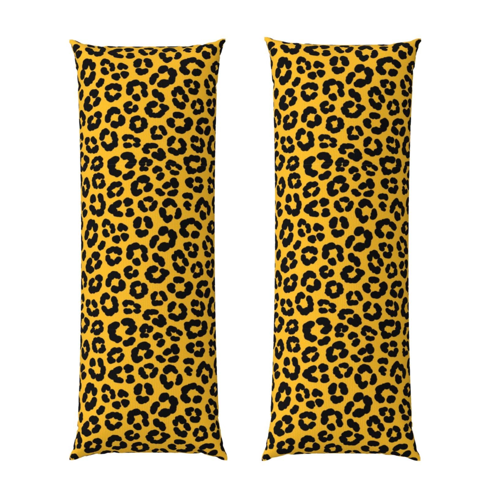 Body Pillow Cover 20x60 Wild Animal Cheetah Leopard Print Yellow, Decorative Zippered Pillowcase, Soft Cozy Flannel Fabric, Cushion Case for Couch Sofa Bedroom Home Decor