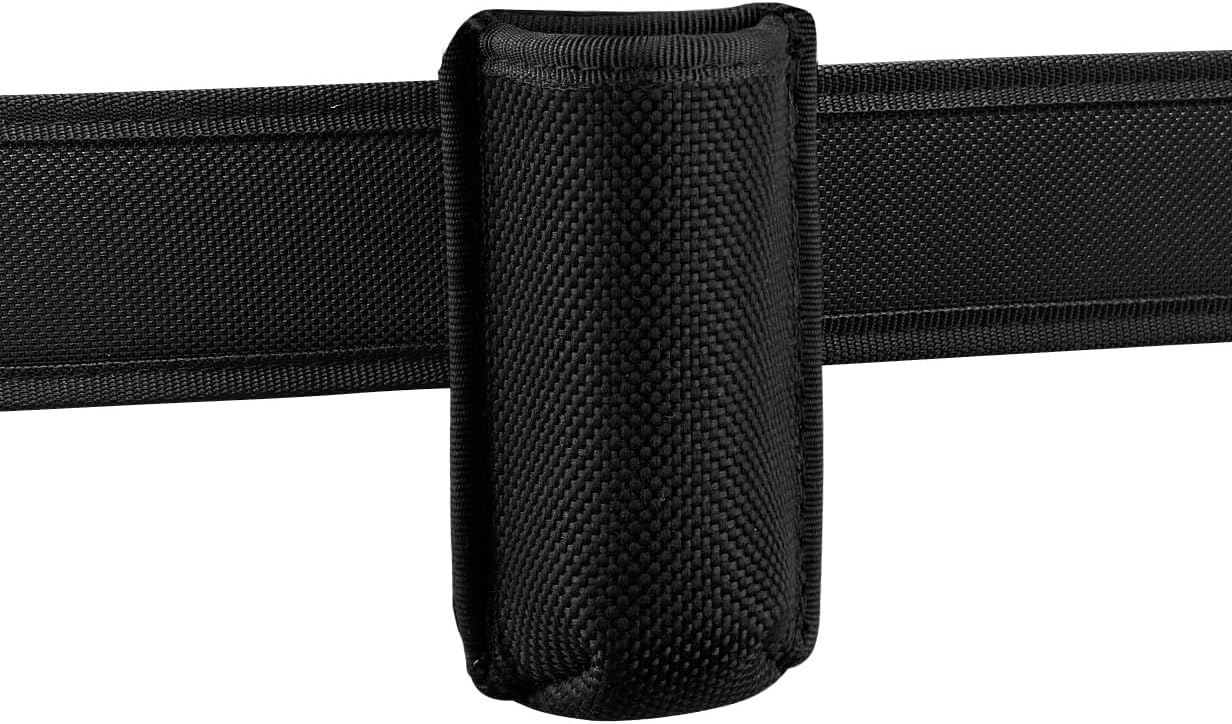 Strion Open Top Flashlight Holder, Black Leather Holster Fits 0.95 Inch Diameter Flashlight Barrels, Fits Duty Belts up to 2.25 Inch (Loop Style Belt Slide), Made in USA
