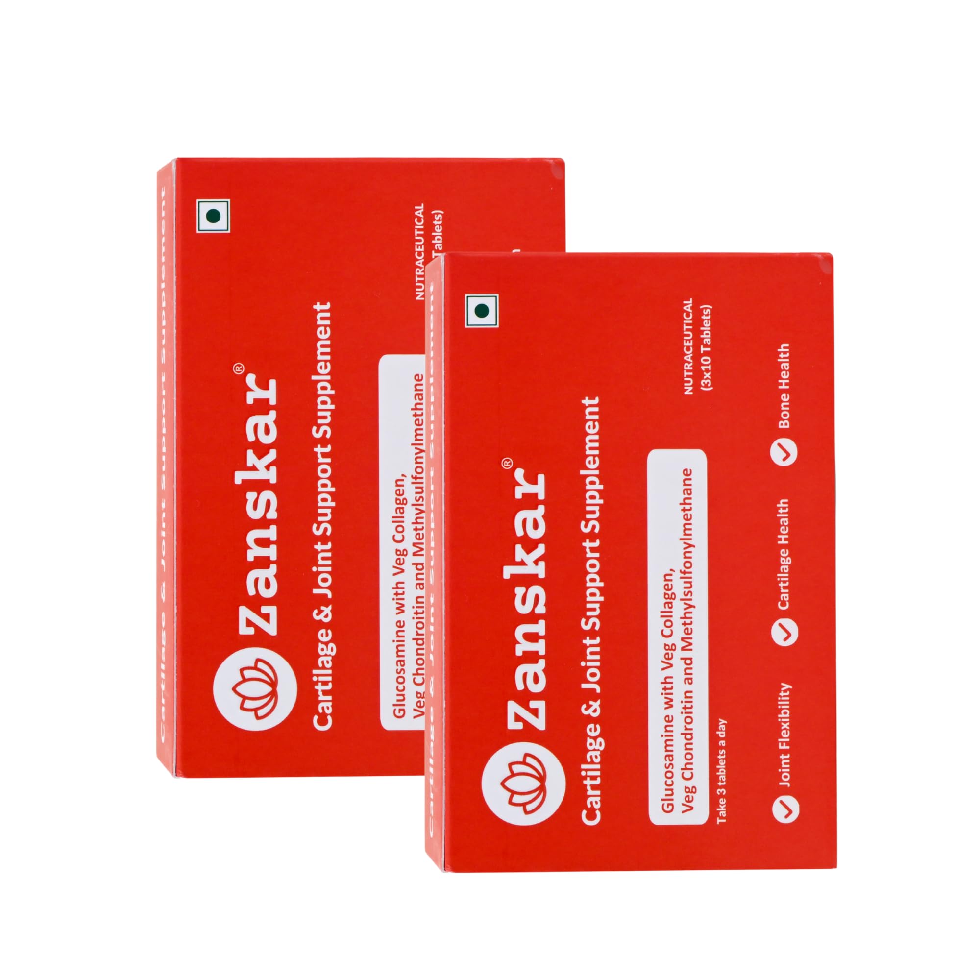 Zanskar Joint Support Supplement (60 Tablets) | 100% Veg - Glucosamine, Chondroitin, MSM, Collagen & Curcumin (4500mg) | Supports Joint Comfort, Flexibility & Mobility