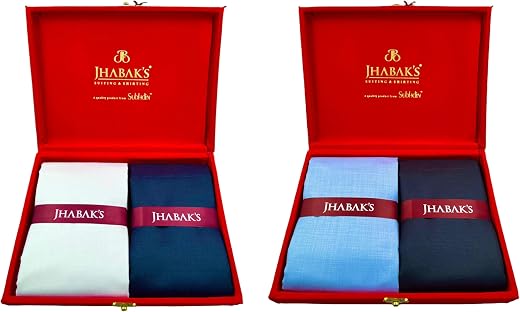 JHABAK'S Unstitched Premium Cotton Blend Solid Shirt & Trouser Fabric - 2.25 Meter Shirt Cloth - 1.30 Meter Pant Piece (Pa...