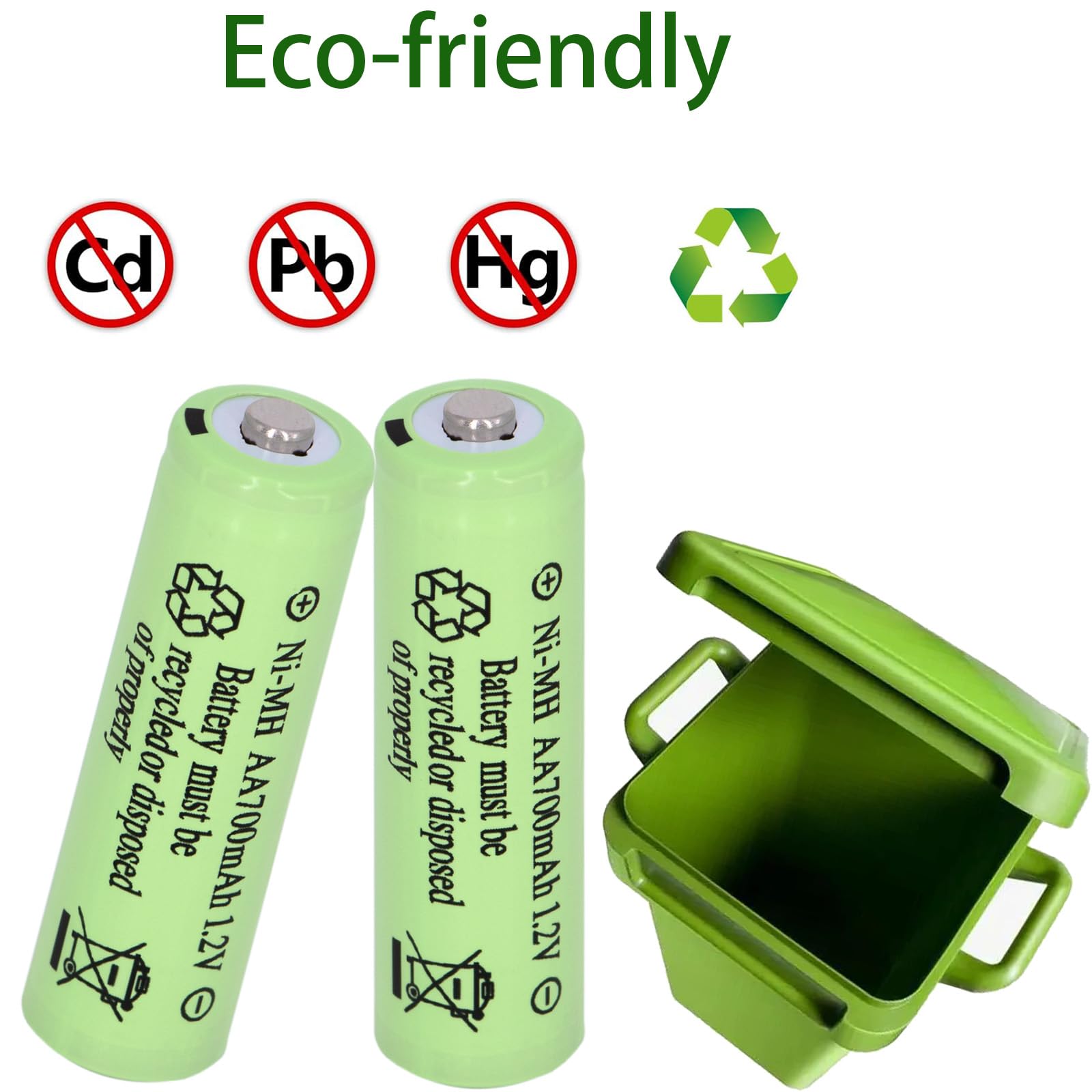 16 Packungen Solarleuchten Batterien AA700 mAh 1,2 V Ni-MH wiederaufladbar Doppel-A-Akku für Outdoor-Solarleuchten, Lichterketten, Wegeleuchten