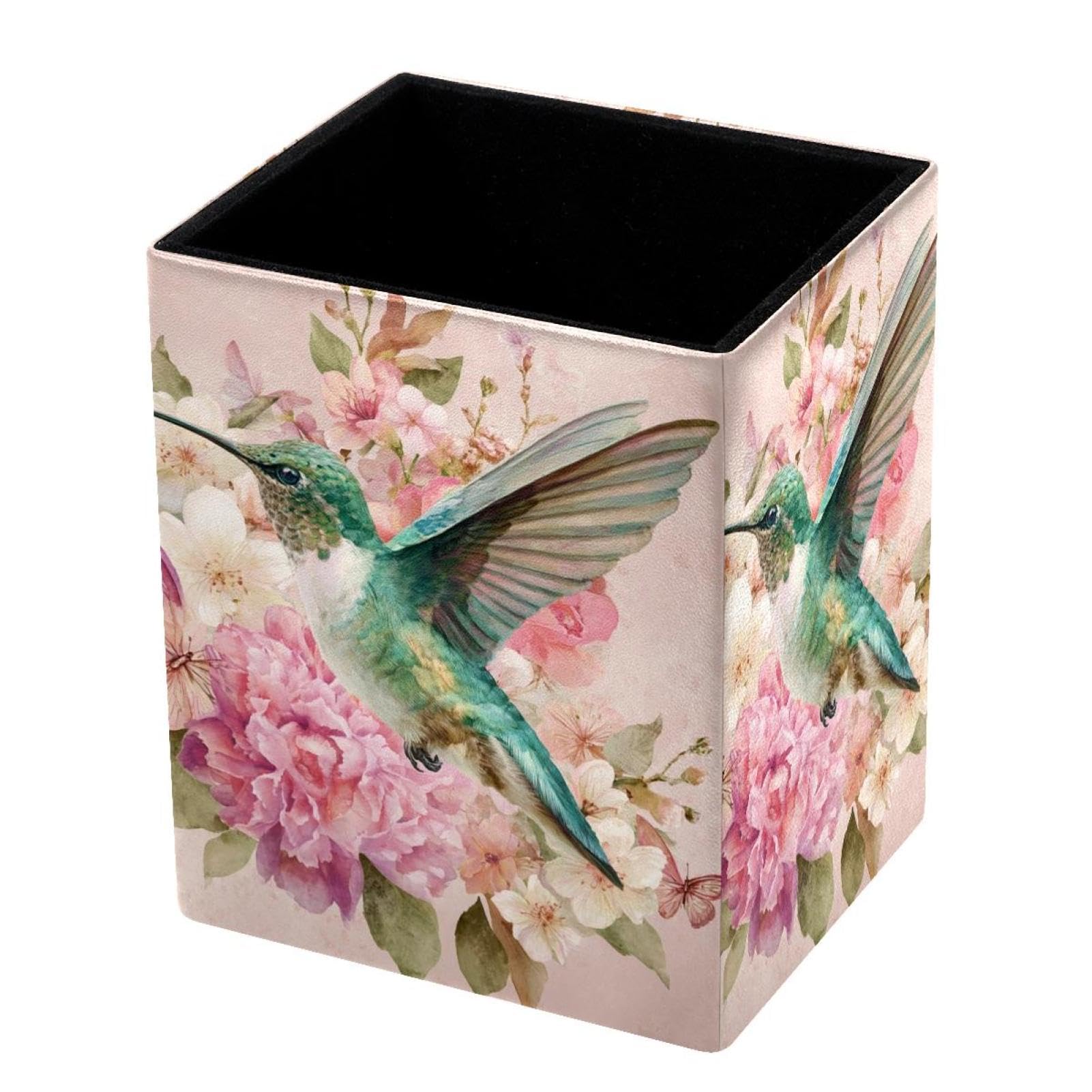 VAPOKF Pencil Holders for Desk, Hummingbird Printed Pen Holders Pen Pot Makeup Brushes Storage Desktop Stationery Supplies Organiser for Home Office