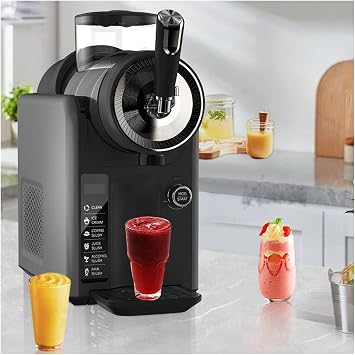 Slushie Machine No Ice Needed, Soft Serve Ice Cream Machine,Slushy Machine for Home with 6 Preset Programs, Quiet Operation, LED Display, Auto-Clean,Perfect for Milkshakes, Margarita Gray