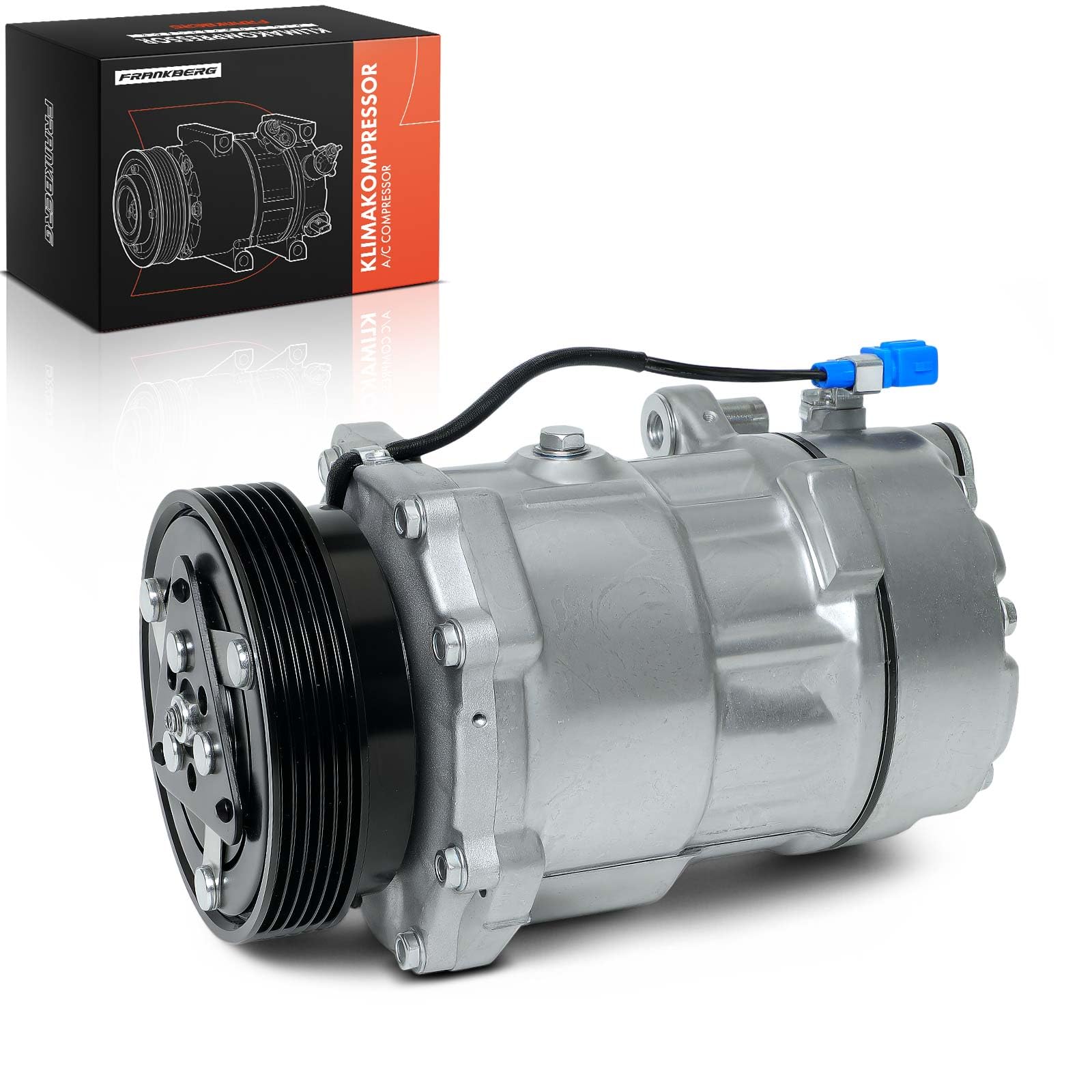 Frankberg Klimaanlagen Kompressor mit Kupplung Kompatibel mit Golf III 1H1 1E7 Golf III Van 1H1 Golf III Variant 1H5 Golf IV 1E7 Golf Van III Variant 1H5, inkl. Öl vorbereift