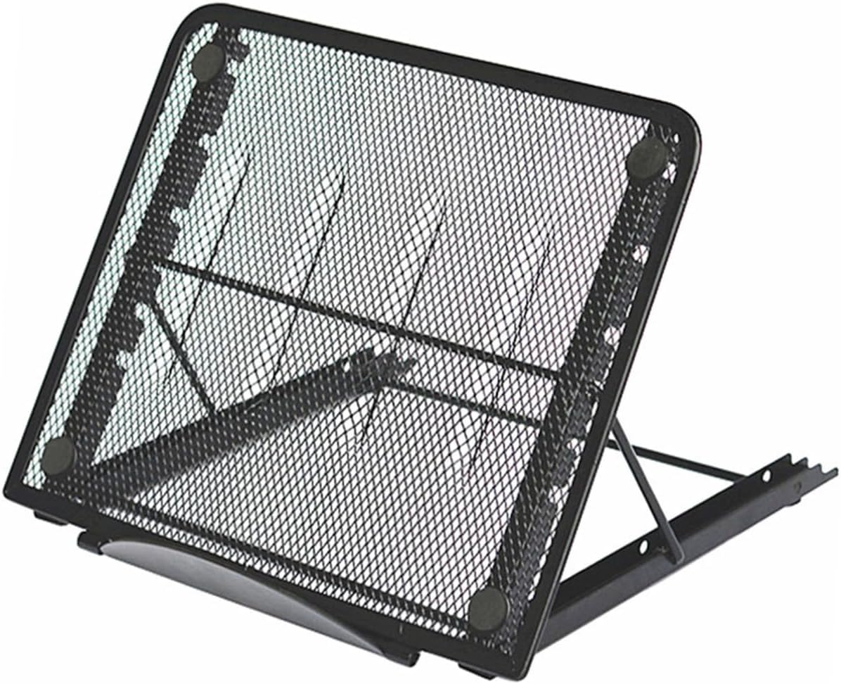 Foldable Storage Shelf Tablet Rack with Adjustable Metal Bracket for Laptop