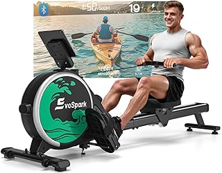 Rowing Machine for Home Gym, EvoSpark Magnetic Rowing Machines 350 LB Weight Capacity – Foldable Rower for Home Use with A…