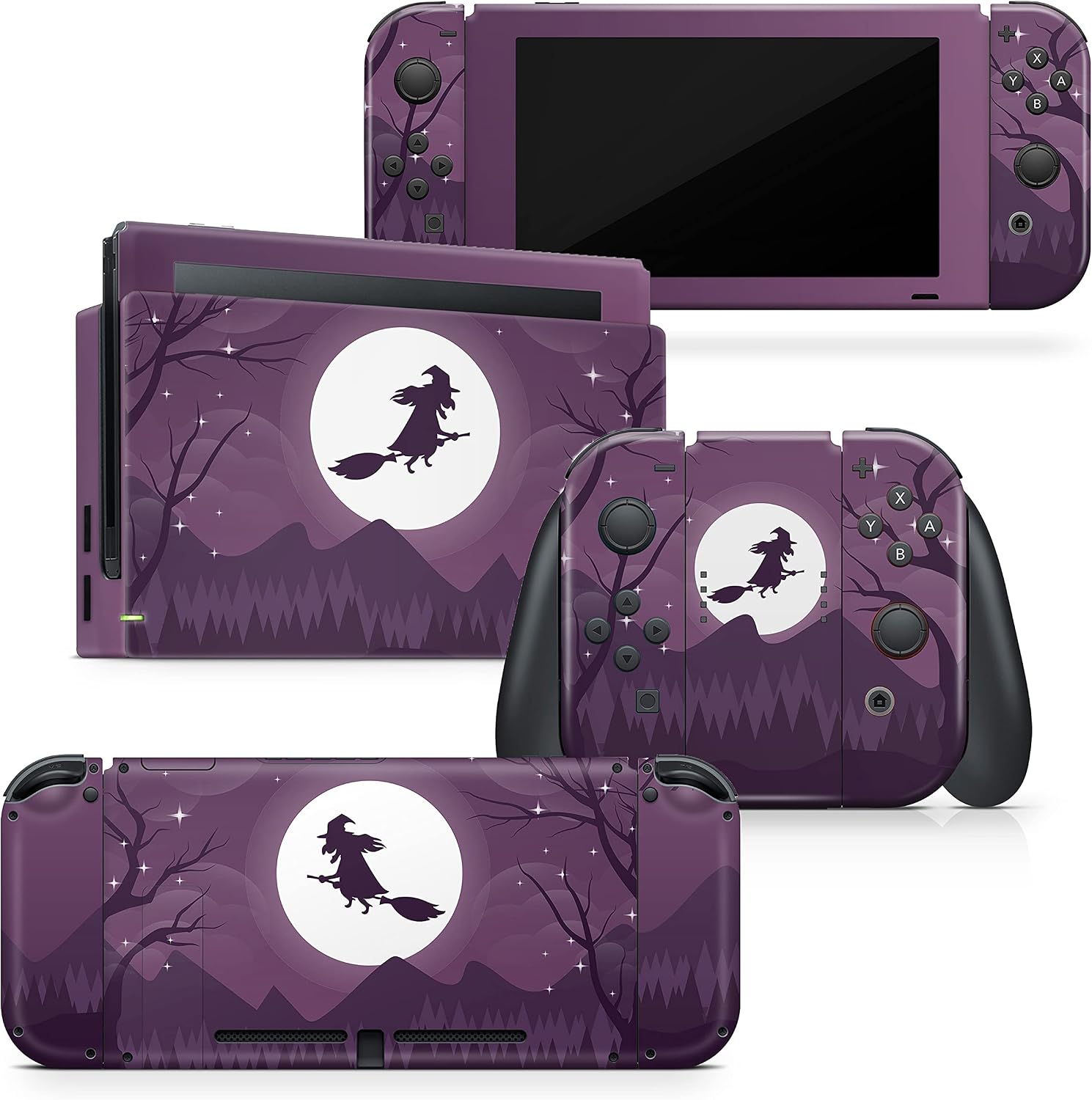 Tacky Design Halloween Skin Compatible with Nintendo Switch Skin Wrap Cover, Witch Skin for Nintendo Switch Stickers, Premium Vinyl 3M Full Wrap Decal, Compatible with Joy-Con, Console, Dock.