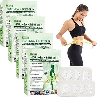 28 Stück Abnehmpflaster 10-in-1 Nano Mikronadel Patch,Moringa Kosmetisches Pflaster für Körperpflege, Bauch Weg, Bein Straffen, Mikronadelpflaster