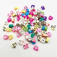 Vista 23 de 100 piezas de cuentas de arcilla polimérica Heishi espaciadoras mixtas, suministros para hacer pulseras, pendientes, collares de bricolaje