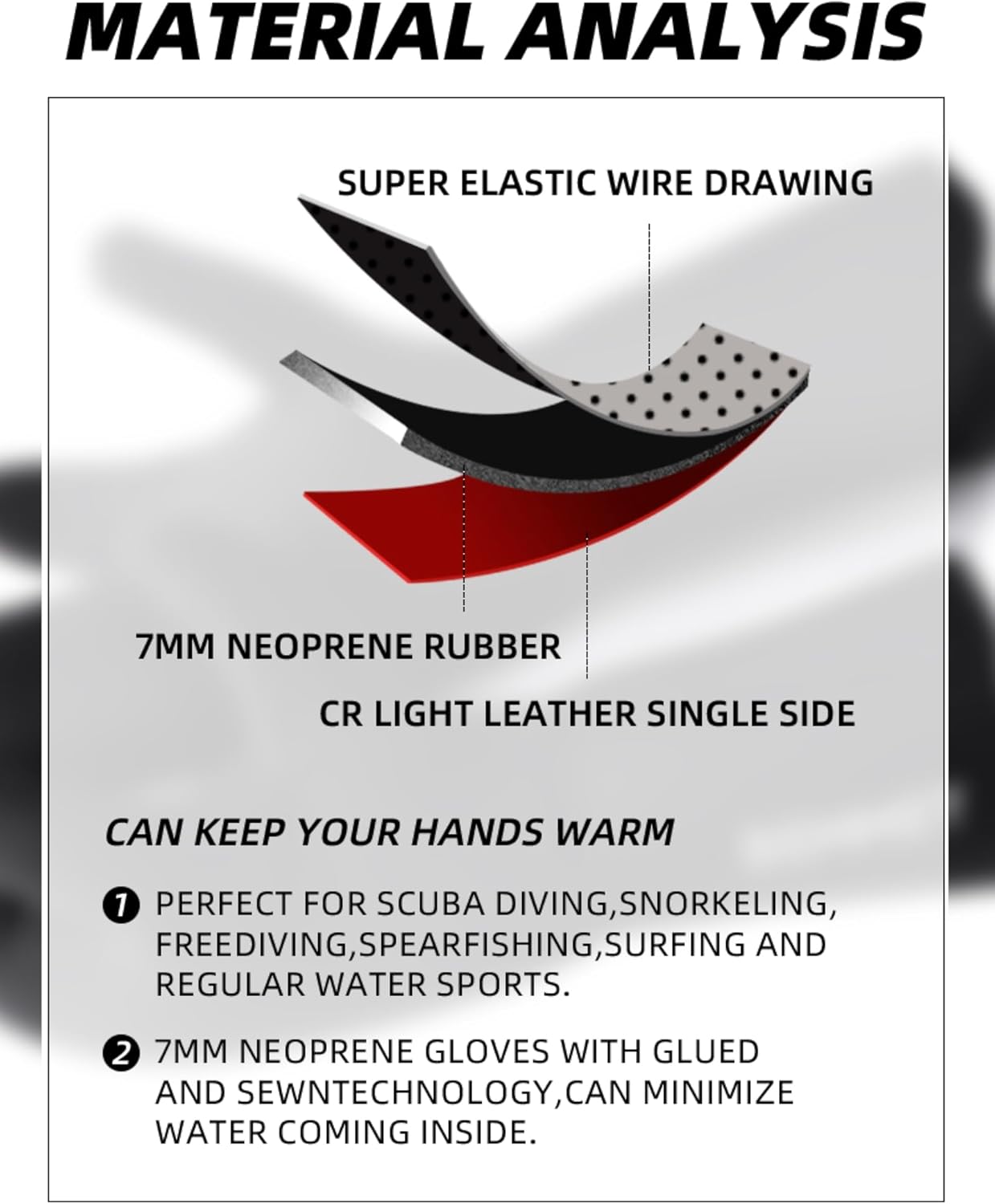 7mm Diving Gloves Thickened Neoprene Wetsuit Gloves High Elasticity 3-Finger Black Swimming Gloves Warm Non-Slip Winter Heated Gloves for Men Women Snorkeling Spearfish Underwater Hunting