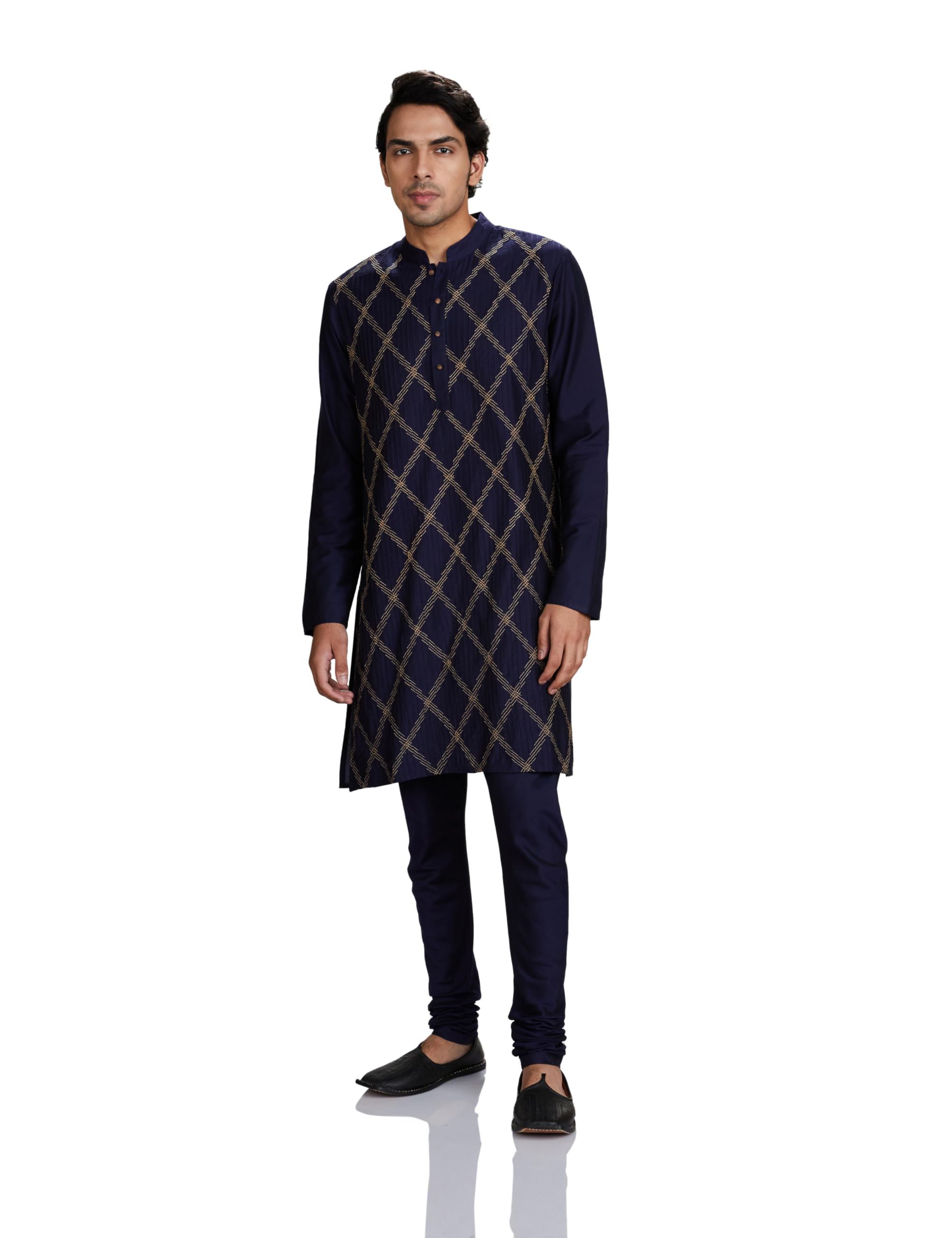 amazon brand - symbol Men Festive Long Regular Fit Kurta & Pyjama Set (2Pcs)-picture-10