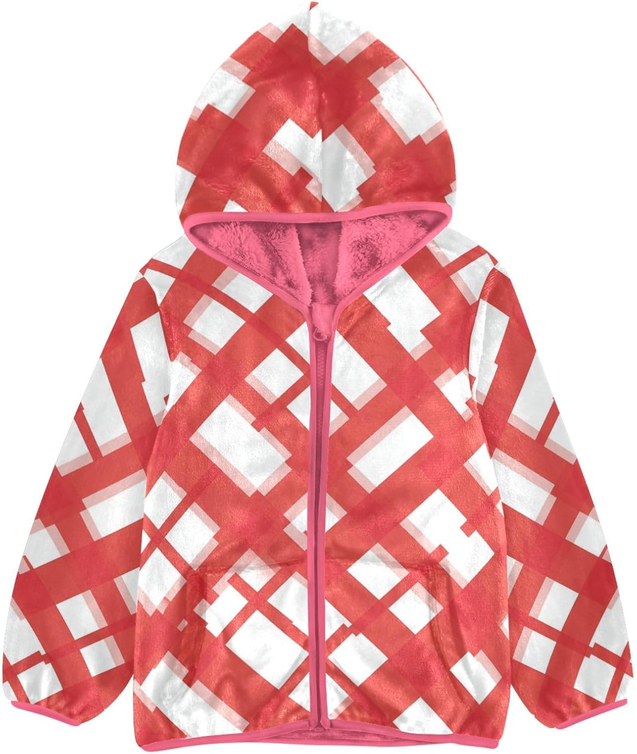 Red Buffalo Plaid Fleece Jacket Toddler Girl Children Winter Coat Baby Girls Clothes 3T
