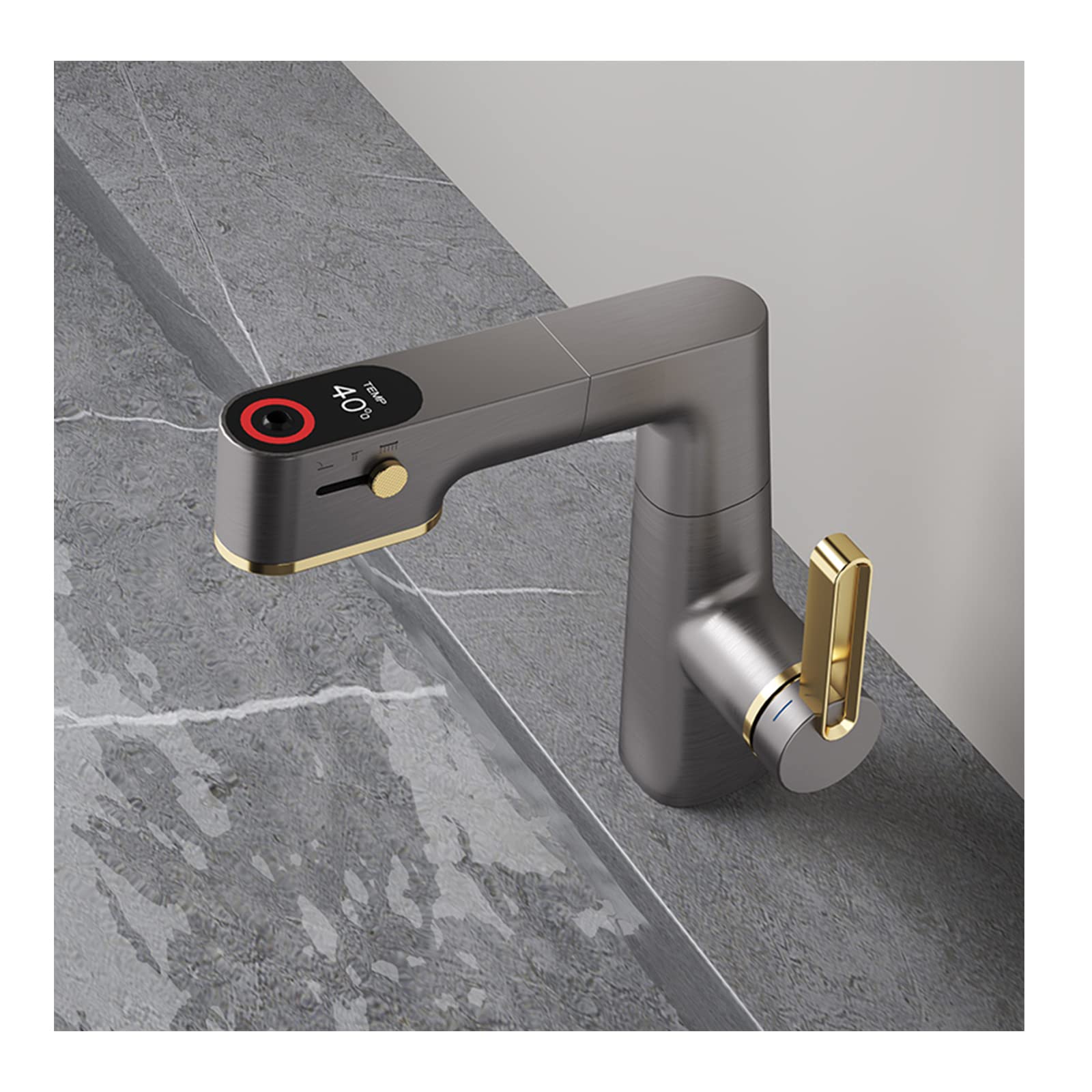 Robinet de salle de bain à affichage numérique pour simplifier la routine beauté des familles