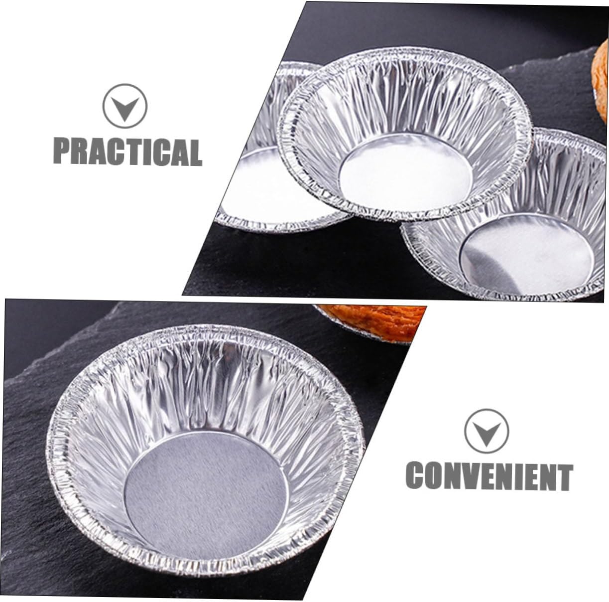 300pcs Foil Egg Tart Baking Cups Round Disposable Baking Molds Aluminum Foil Cake Linners for Cupcakes and Muffins for Supplies and Pudding