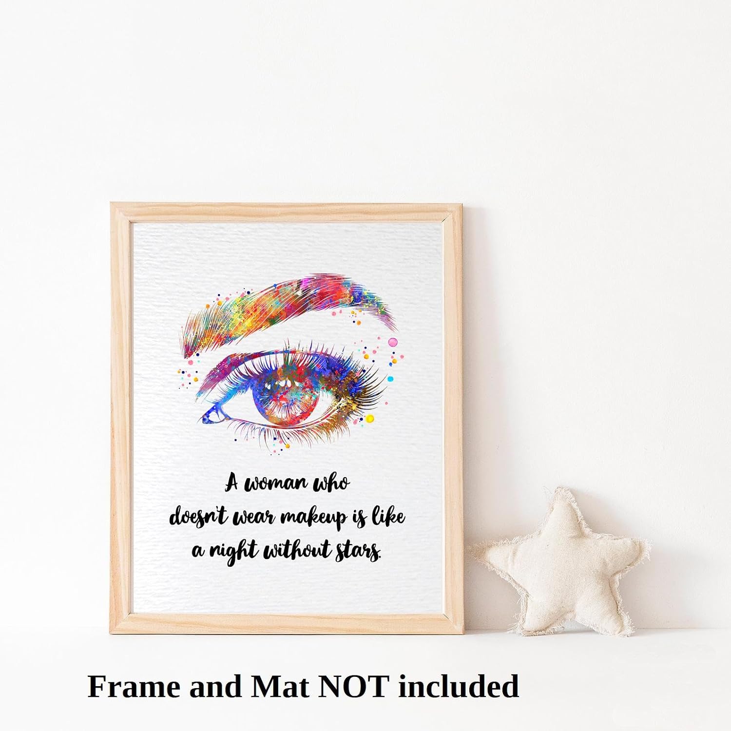 Dignovel Studios 11X14 Unframed Eye Eyebrow Makeup Watercolor Art Print Poster Girl Woman Salon Spa Motivational Quote Positivity Wall Hanging Decor DN932