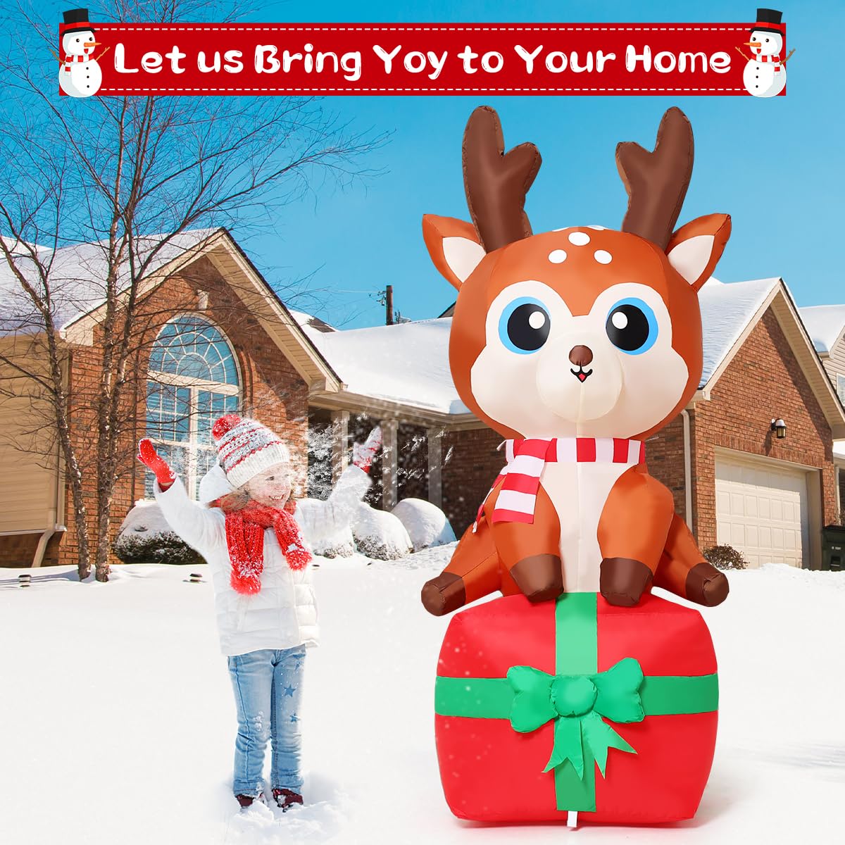 Snapklik.com : GOOSH 6 FT Christmas Inflatables Deer Outdoor ...