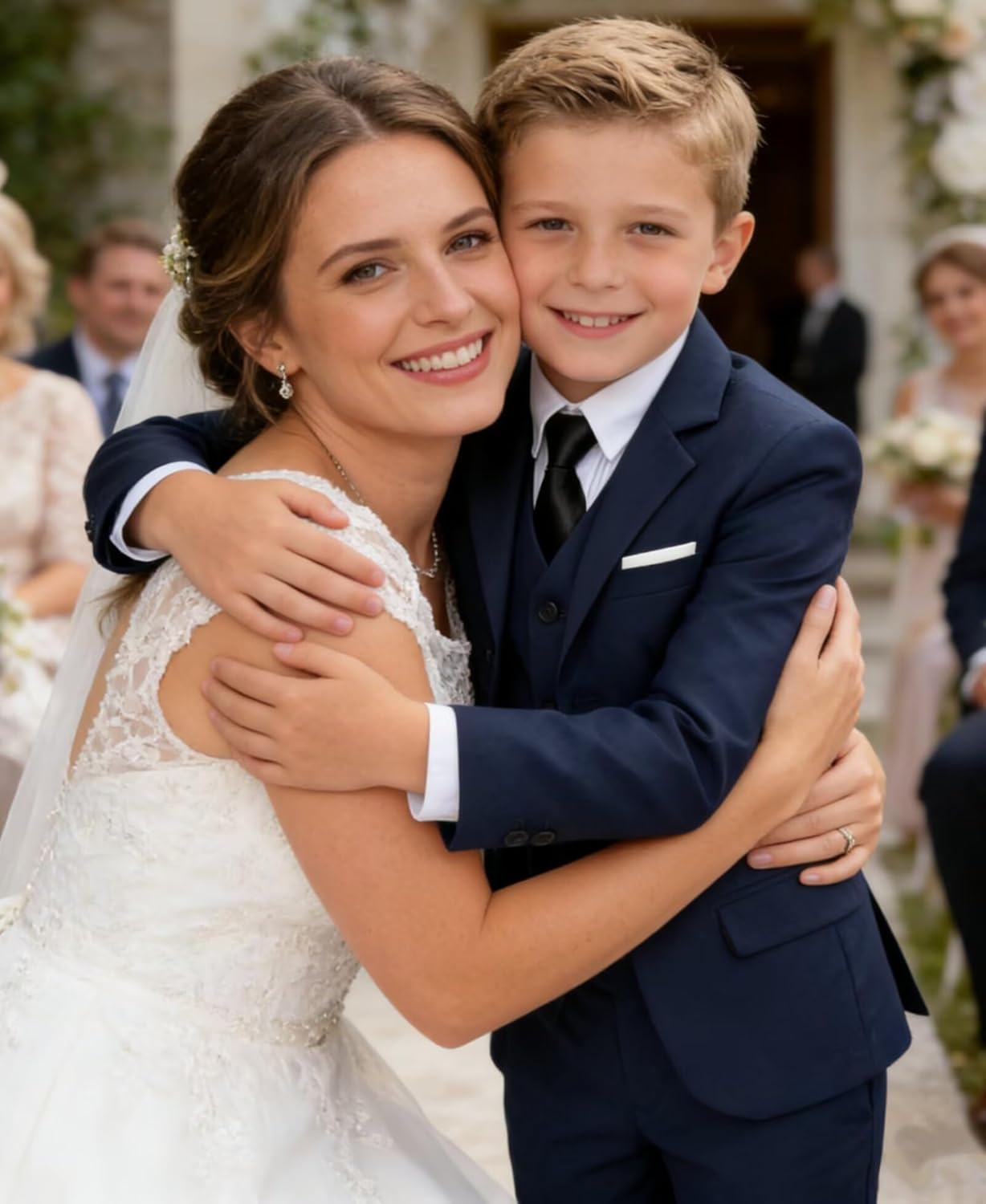 Boys Suits Kids Wedding Formal Suit Set Communion Tuxedo Easter Outfit 5 Piece Jacket Vest Pants Set with Shirt and Tie