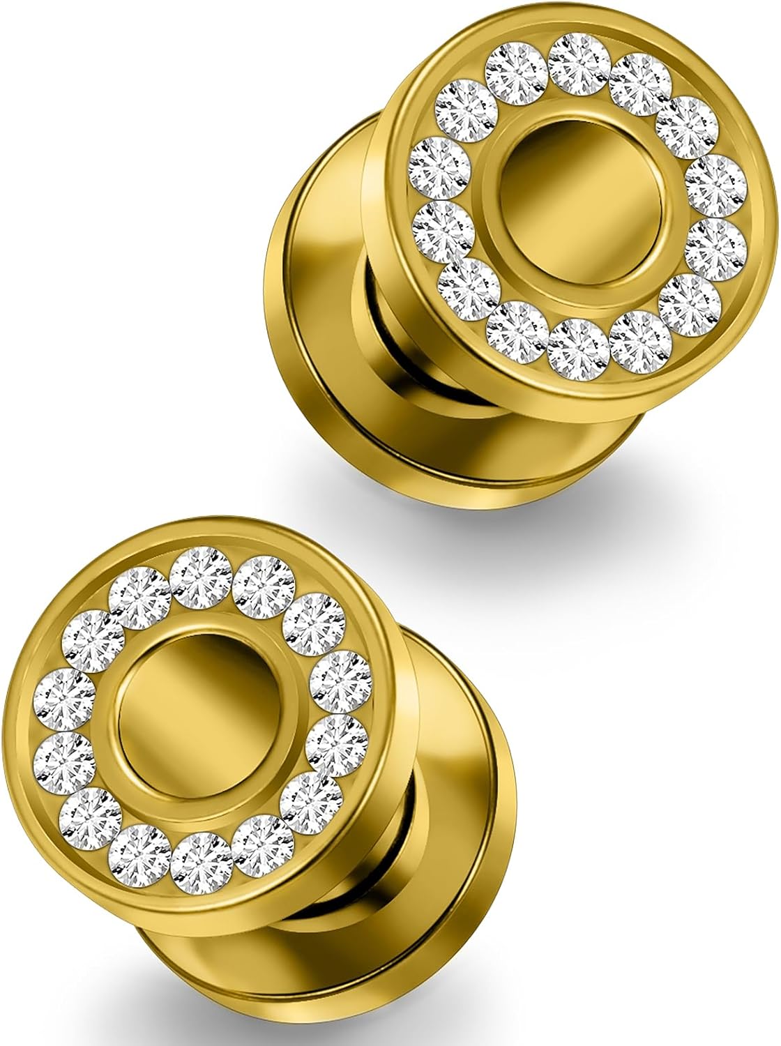 10G 8G 6G 4G 2G 0G 00G F136 Titanium Ear Gauges Screw Fit Flesh Tunnels Plugs Earrings Hypoallergenic Implant Medical Grade Surgical Steel Earring Plugs Piercing Jewelry for Women Men