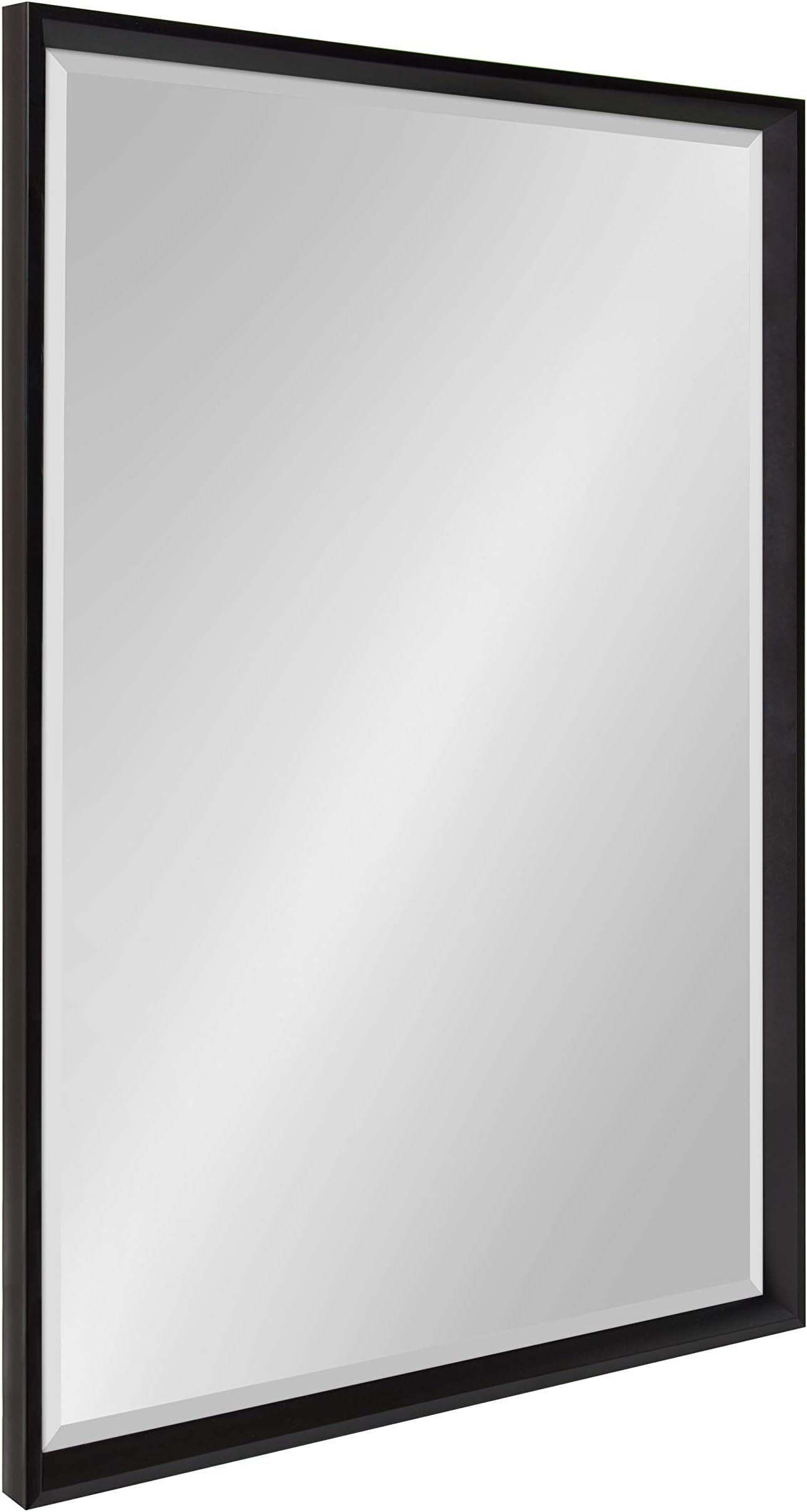 Kate and LaurelCalter Modern Decorative Framed Beveled Wall Mirror, 25.5x37.5 Black