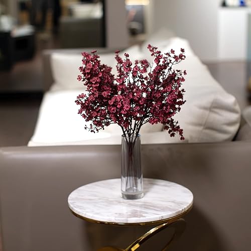 Miniatura 4 de U/D Babys Breath - Flores artificiales de seda de plástico de gypsophila de tacto real, 8 unidades, para decoración del hogar, jardín, boda, fiesta