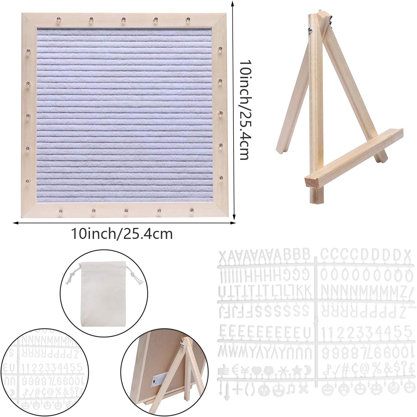 Buy Felt Letter Board With Stand Built In Led Lights 10 X 10 Menu Board Wood Frame 340 Letters For Custom Sign Messages Menus Announcement Weddings Party Planning White Online In Taiwan B08pl2fbq6