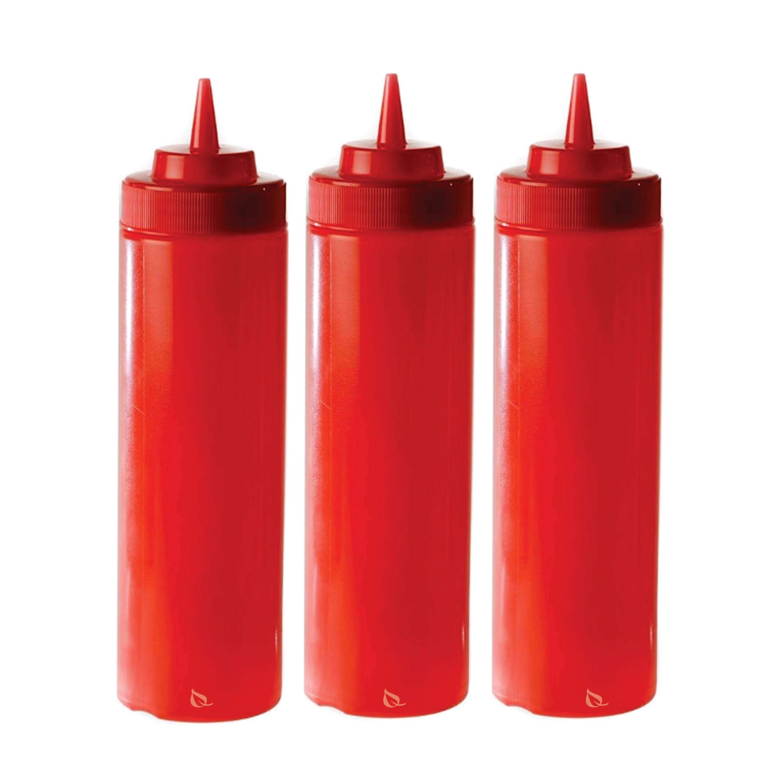 24 Oz Red Plastic Condiment Squeeze Bottles Squirt Bottle for Sauces, Dressing, Arts and Crafts, Ketchup, Mustard, Oil, BBQ - Clear Reusable Plastic