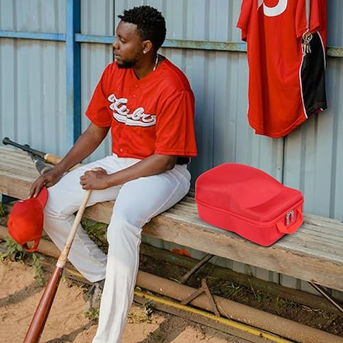 Miniatura 6 de khanka Estuche de transporte rígido compatible con gorras de béisbol. Este organizador protege hasta 8 sombreros (rojo)