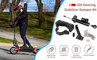 for Zero 10X Scooter Steering Stabilizer Damper Kit Front Wheel Shock Absorber Modification Bracket Electric Scooter Parts Ulip(Black)