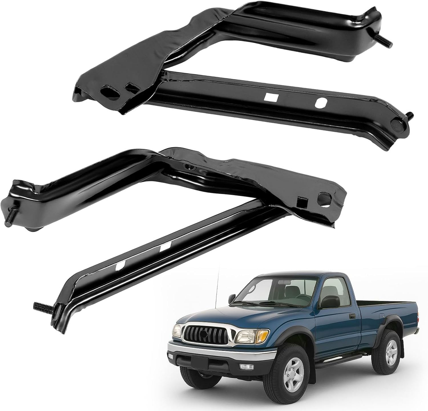 KUAFU Front Bumper Bracket Set Compatible with 1995-2004 Toyota Tacoma Fender Apron Brace Replacement for TO1245102 TO1244102 5370535020 5370635010 Steel Electrophoresis Primed Left & Right Side