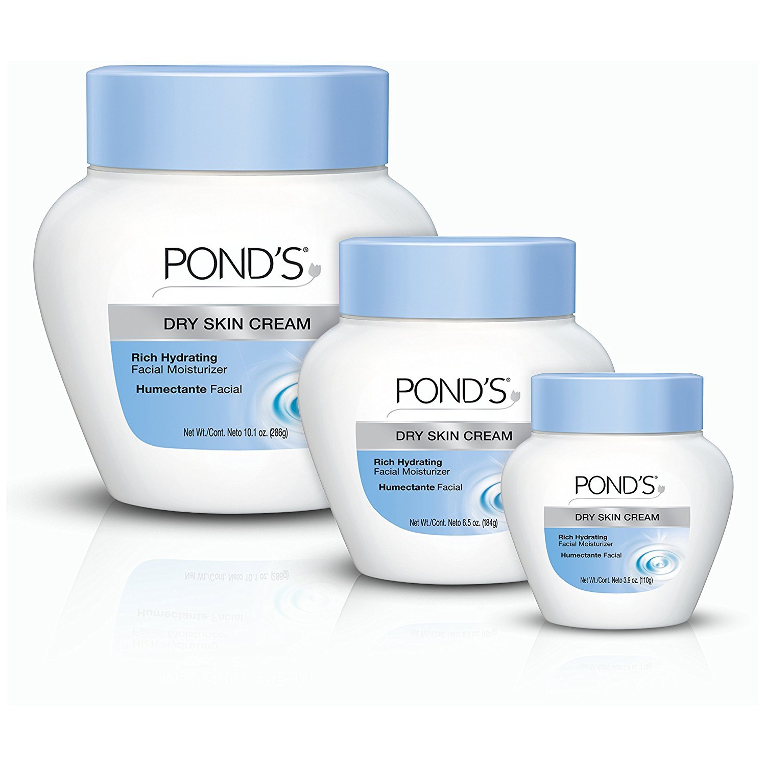 Pond's Facial Moisturizer For Dehydrated, Sensitive Skin Dry Skin Cream Hypoallergenic and Dermatologist-Tested 10.1 oz 3 Count