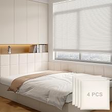 Yutianli 3D Anti-Collision Wall Padding for Kids Peel and Stick Headboard Wall Panels Pack of 4 Sized 11.8"x 11.8" White Self-Adhesive Panels for Playroom Bedroom Upholstered Wall