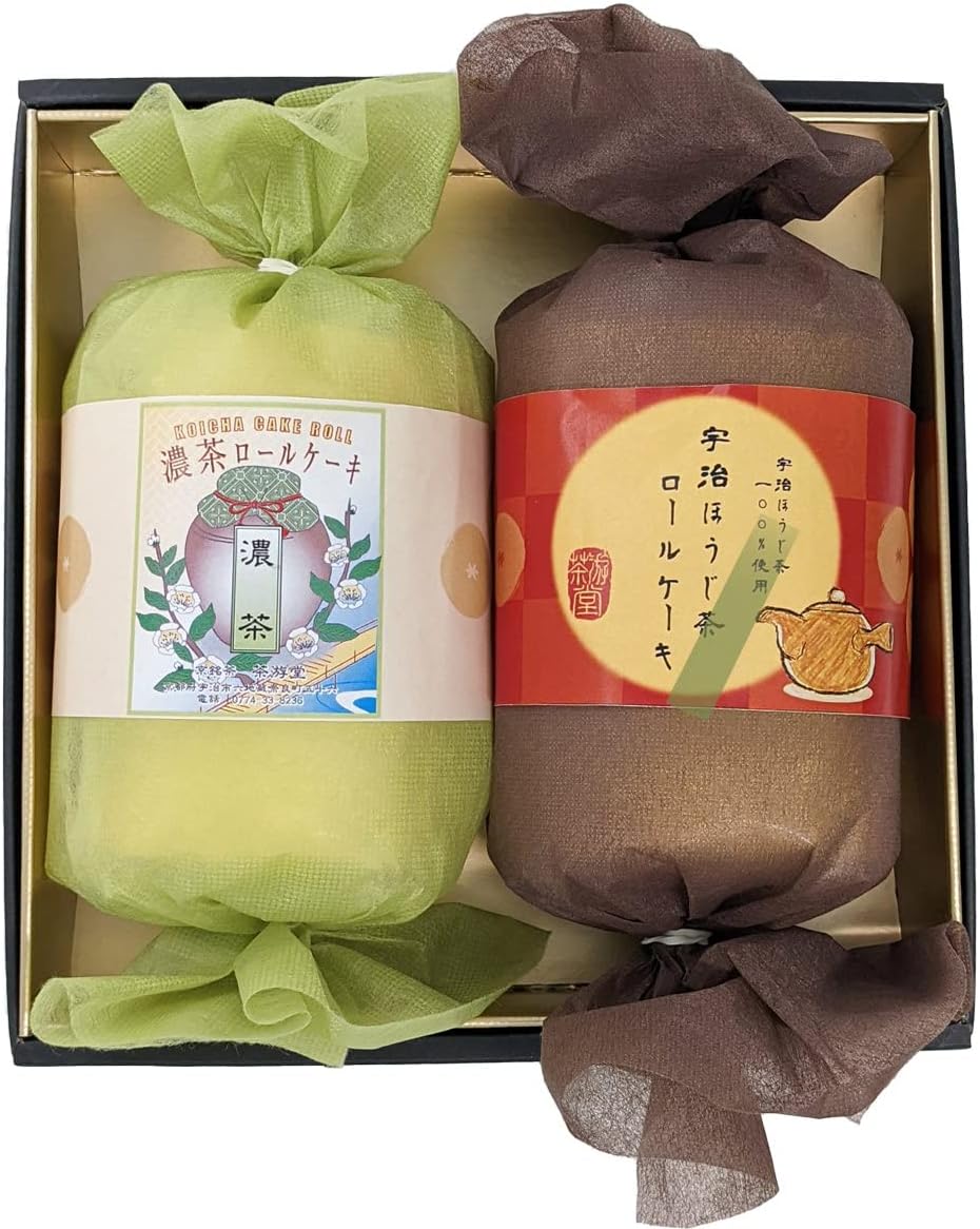 茶游堂ロールケーキ 詰め合わせ 花 濃茶ロールケーキ約11cm 宇治ほうじ茶ロールケーキ約11cm 洋菓子