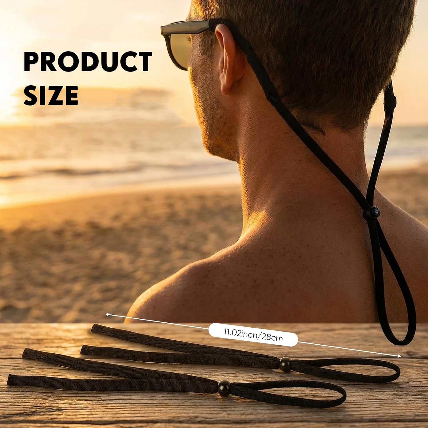 Konohan 8 Pack Black Men Women Neoprene Sunglass Straps image 2