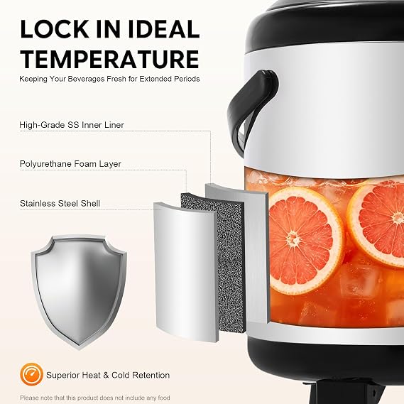 6L Catering Urn Insulated Beverage Dispenser with Faucet