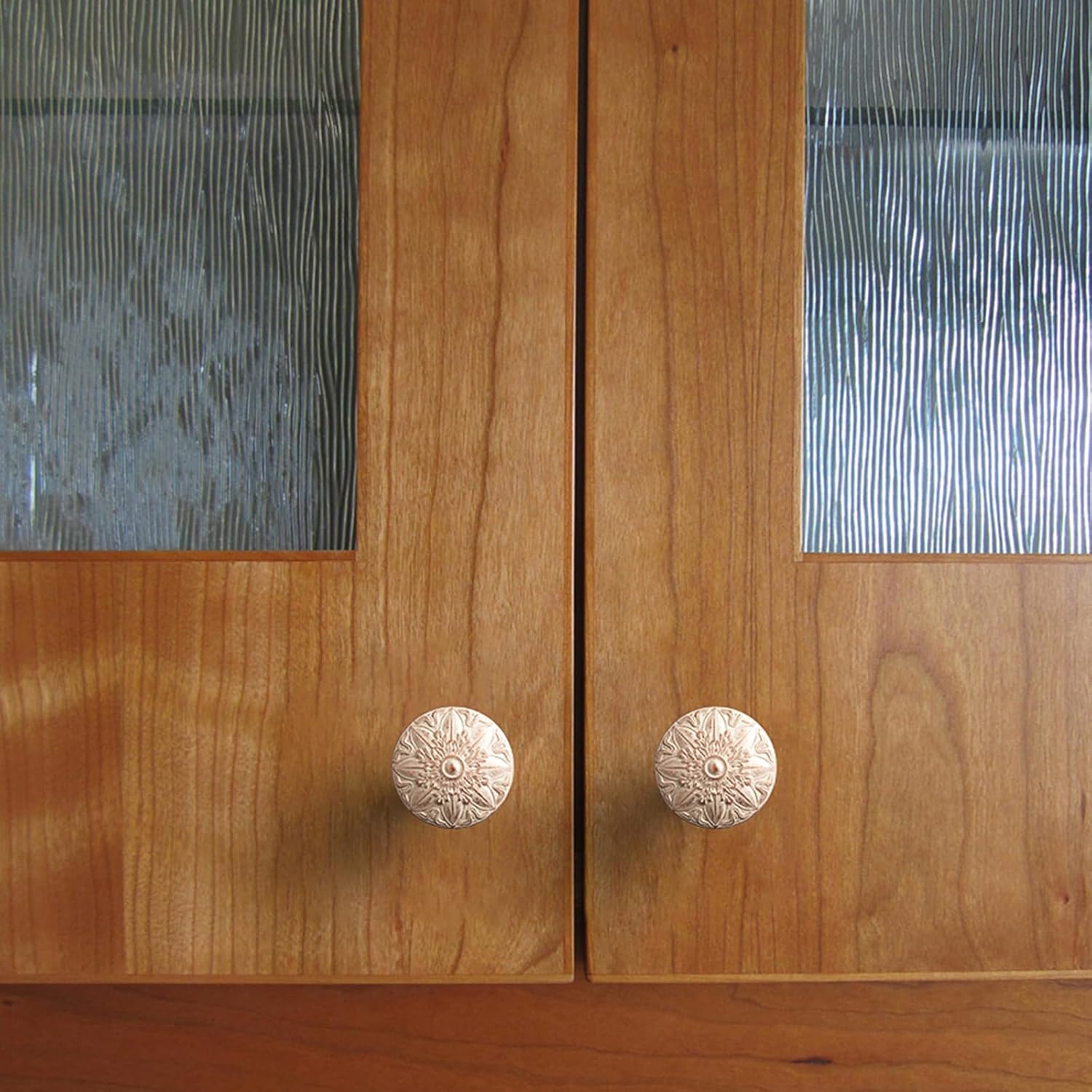6 Pack Antique Cream Copper Cabinet Knobs, Vintage Mandala Drawer Pulls, Solid Zinc Alloy Shabby Chic Starburst Door Handles for Kitchen Cupboard, Dresser, Wardrobe, Vanity Hardware