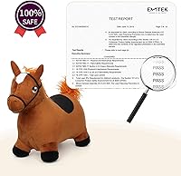 Vista 6 de INPANY Juguetes de Caballo Saltarín para Niños de 2 Años, Animales de Granja de Peluche para Bebés, Saltador Inflable, Caballo Saltarín y de Montar